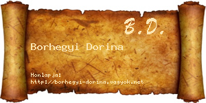 Borhegyi Dorina névjegykártya